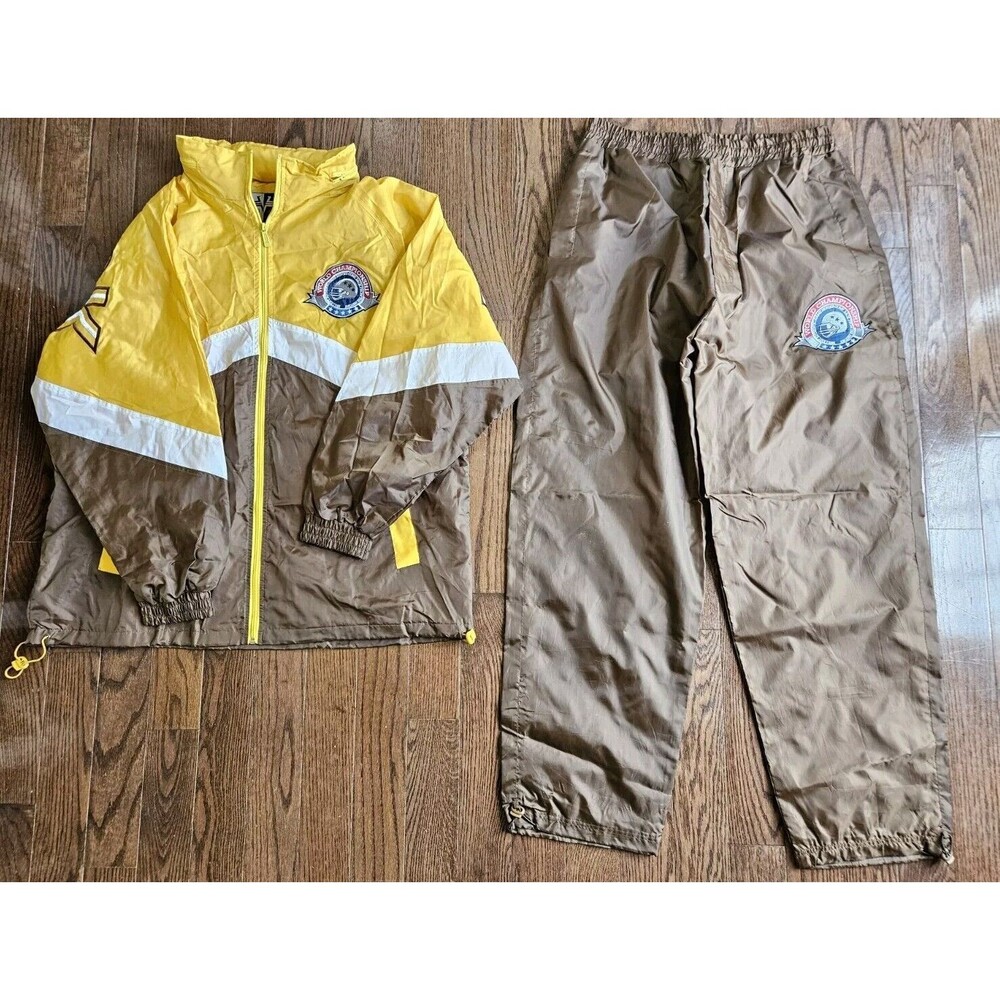 Veezo Jeans New York World Champions Windbreaker Jacket & Pants Set XXL 90s Y2K